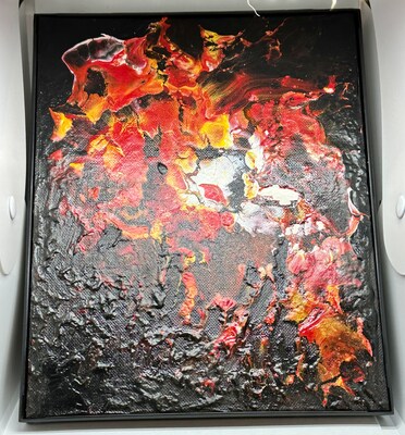 Fire: paint pour. Red Yellow White - image4
